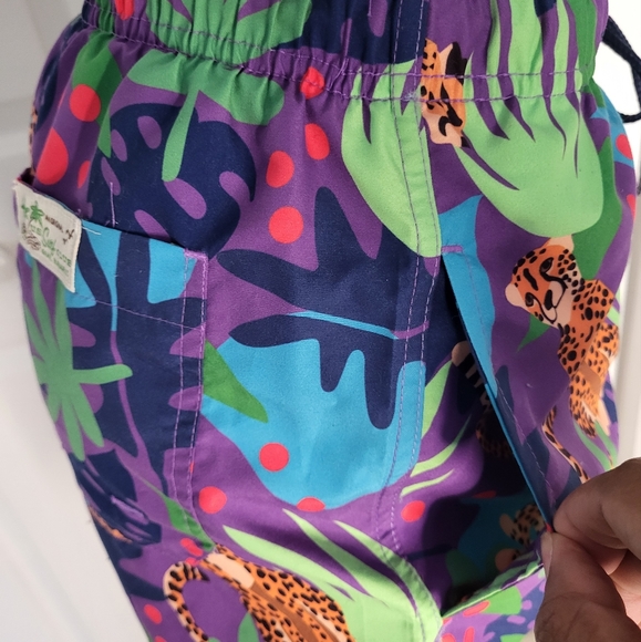 Men's Tropical Cheetah Swim Trunks - Picture 7 of 8